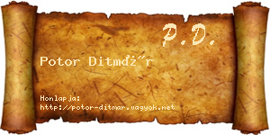 Potor Ditmár névjegykártya